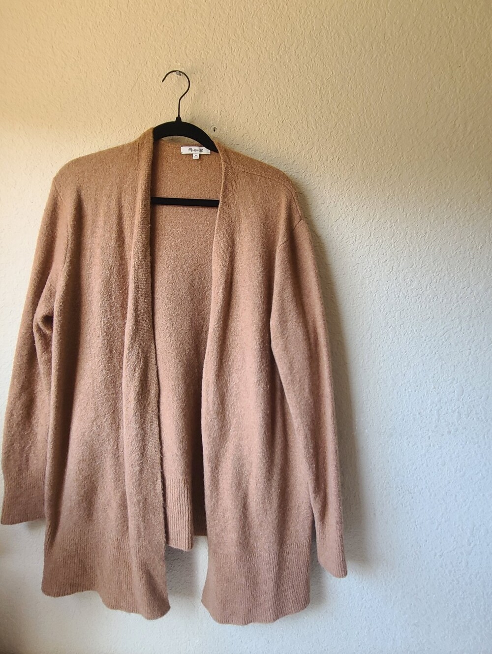 Madewell Open-Front Cardigan in Light Beige Women's Size XL